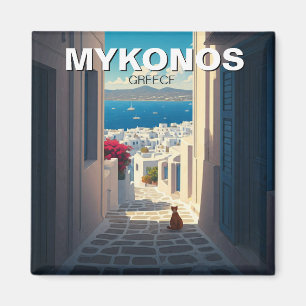 Íman Gato na Grécia Mykonos Cyclades Viagem