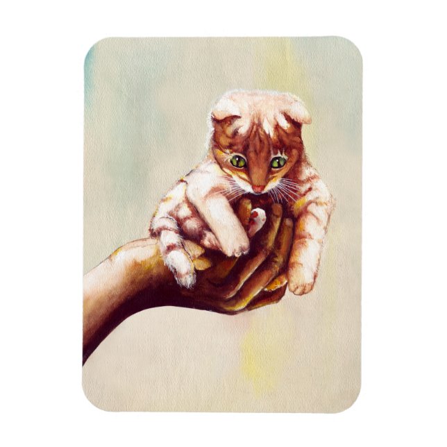 ÍMAN  GATO NA MÃO (Vertical)