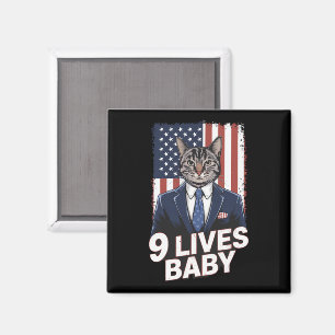 Íman Gato na Suíte com Cabelo de Trump Bandeira America