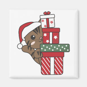 Íman Gato Natal Presente Inverno Animais Gatos Magnet