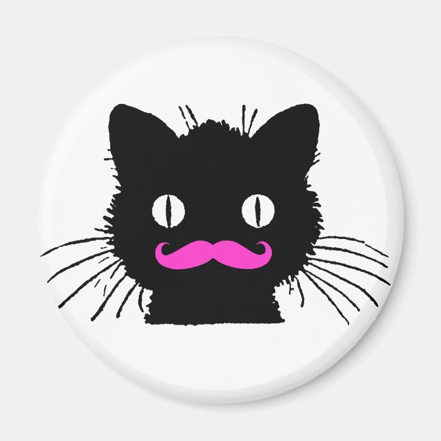 ÍMAN GATO NEGRO DE PINK MUSTACHE (Frente)