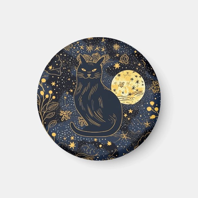 Íman Gato Negro do Magneto do céu estrelado (Frente)