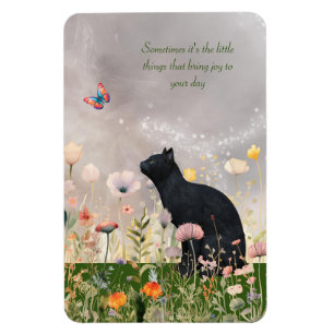 Íman Gato Negro em Flores