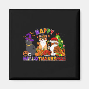 Íman Gato Negro Feliz E Bonito De Hallothanksmas Para G