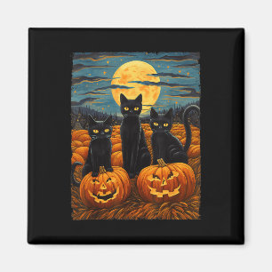 Íman Gato Negro Halloween Gata Amada Noite Estrelada Ga