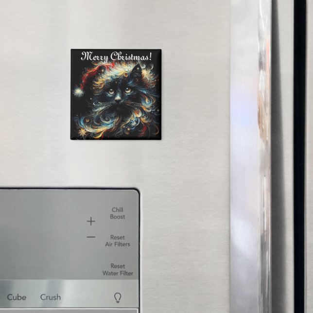 Íman Gato Negro Whimssso Papai noel Natal Hato Sazonal (In Situ (Fridge))