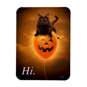 Íman Gato no Balão de Halloween