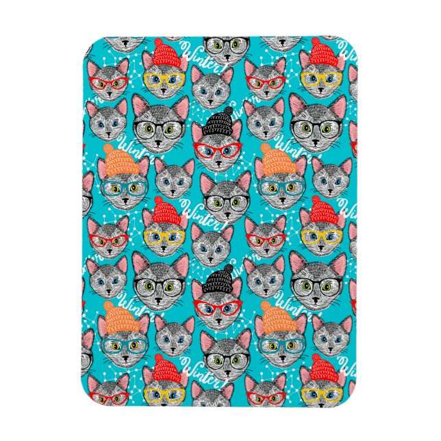 Íman Gato no chapéu (Vertical)