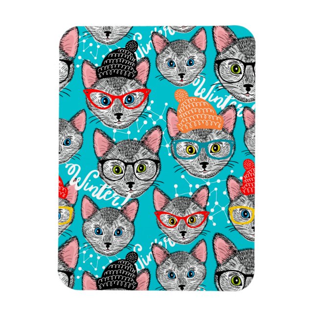 Íman Gato no chapéu (Vertical)