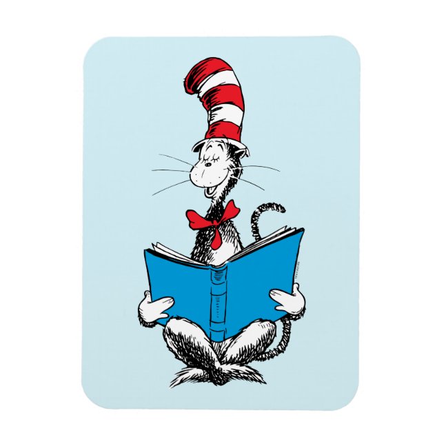 Íman Gato no Chapéu Lendo (Vertical)