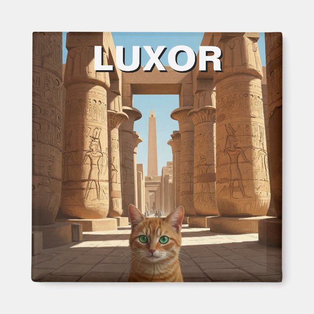 Íman Gato no Luxor Egito no Templo Karnak Viagem (Frente)