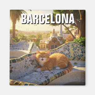 Íman Gato no Parque da Espanha de Barcelona Güell Viage