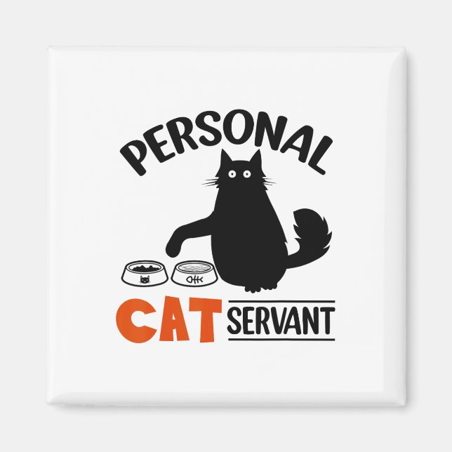 Íman Gato Pessoal Negro Engraçado (Frente)