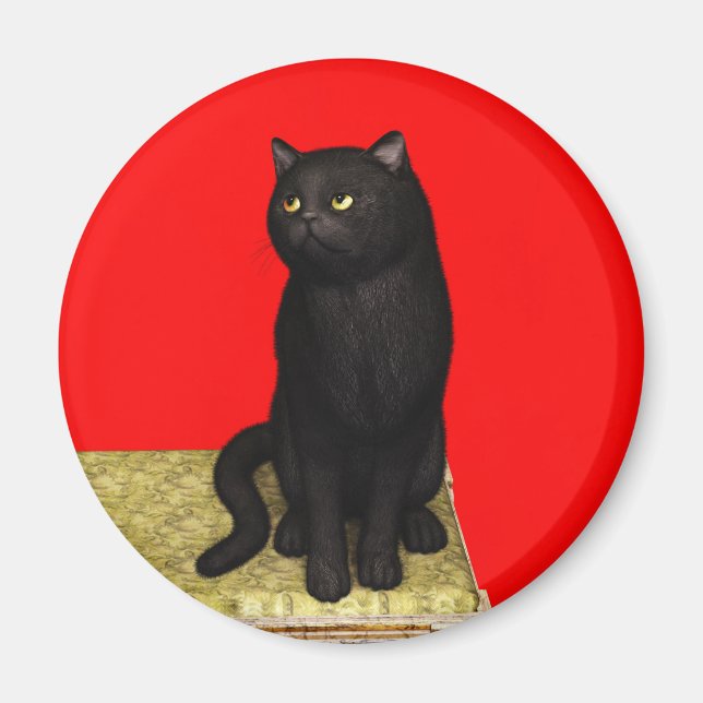 Íman Gato Preto 2 Ímã (Frente)