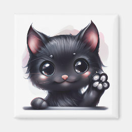 Íman Gato Preto Adorável Kawaii