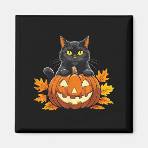 Íman Gato Preto Bonito Pumpkin Halloween Figurume Spook