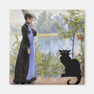 Íman Gato preto com mulher