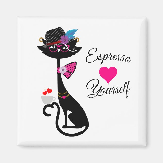 Íman Gato Preto Da Própria Espresso (Frente)