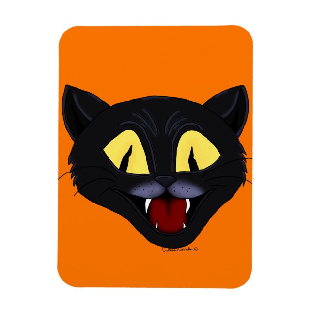 Íman Gato Preto de Halloween (Vertical)