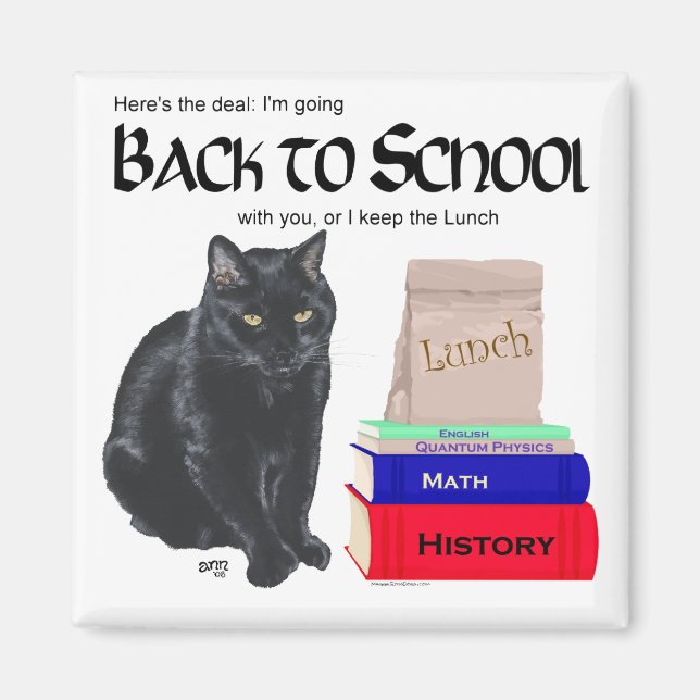 Íman Gato Preto de Volta à Escola (Frente)