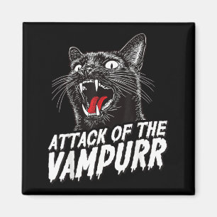 Íman Gato Preto do Halloween engraçado Ataque de Vampir