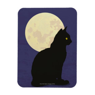 Íman Gato preto e a lua