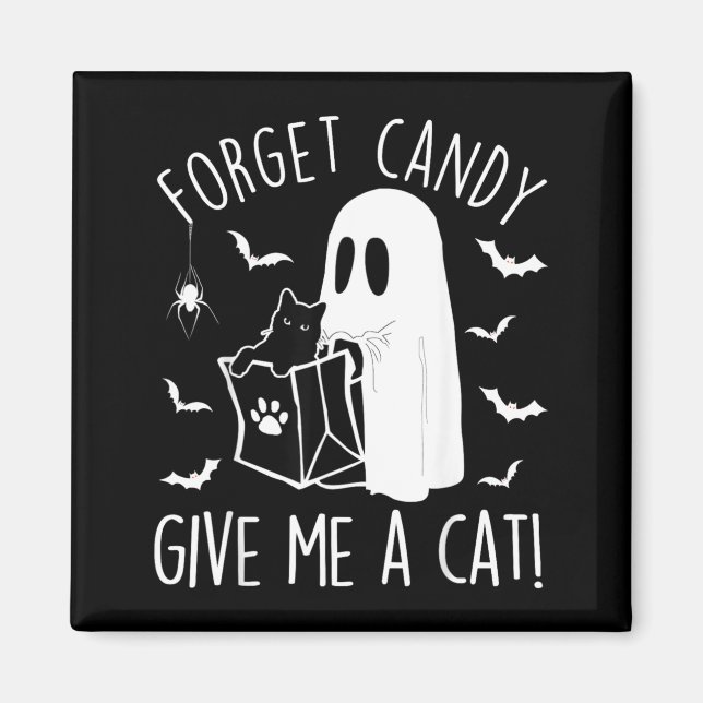 Íman Gato Preto Engraçado Esquece Doce Para Dadores De  (Frente)