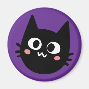 Íman Gato Preto Engraçado Roxo