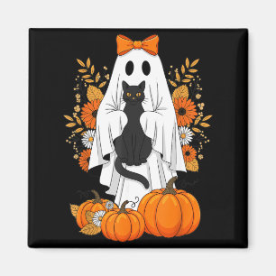 Íman Gato Preto Fantasma Abóbora Fofo Outono Halloween