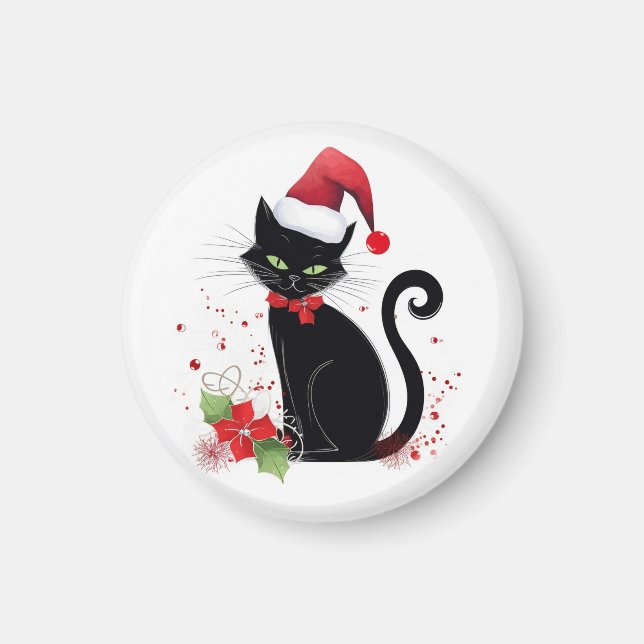Íman Gato Preto Festivo (Frente)