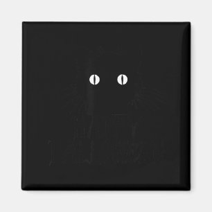 Íman Gato Preto Fofo de Halloween com Bigodes Feliz