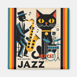 Íman Gato Preto HepCat da Era do Jazz de Meados do Sécu