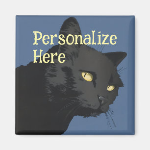 Íman Gato preto ilustração vintage sarcástica 