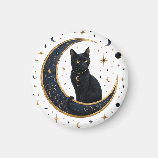 Íman gato preto mágico (Frente)