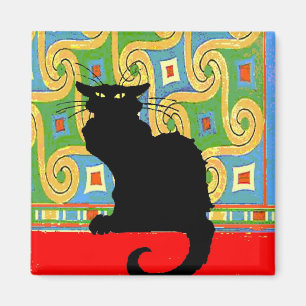 Íman Gato Preto na Carteira de Abstrato