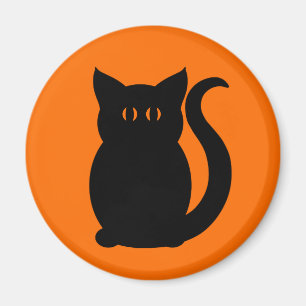 Íman Gato preto o Dia das Bruxas bonito