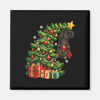 Íman Gato preto pendurado na árvore de Natal animal de 