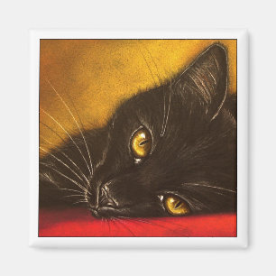 Íman Gato preto preguiçoso - ímã