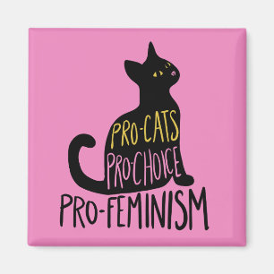 Íman Gato preto pró-gata pro-feminismo de preferência