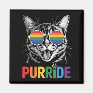 Íman Gato Purride Gay Lésbica Arco-íris LGBTQ Aliado Or