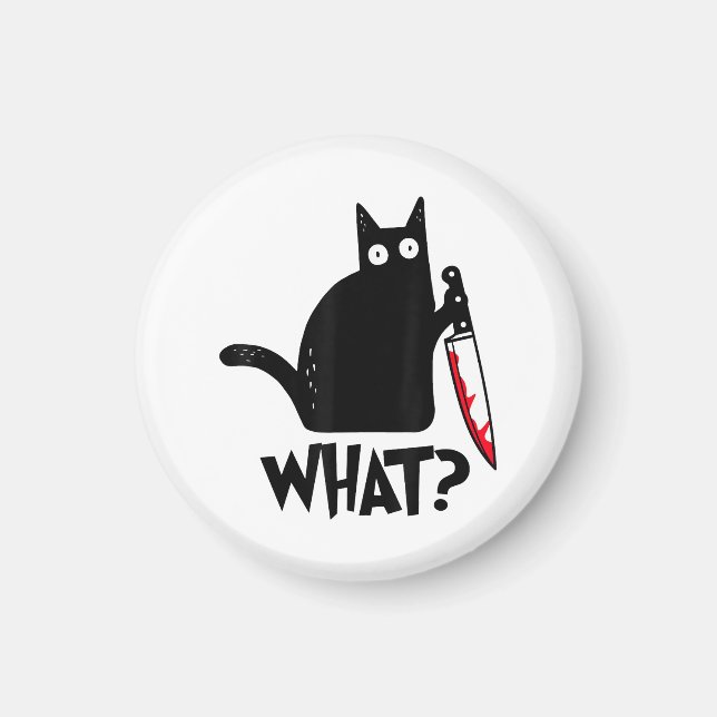 Íman Gato Que_ Engraçado Gato Preto (Frente)