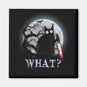 Íman Gato Que Gato Negro Assassino Com Faca Halloween