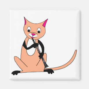 Íman Gato que joga o clarinete