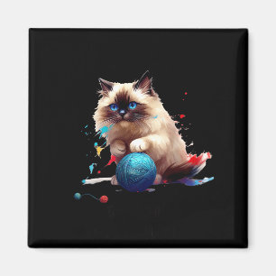 Íman Gato Ragdoll de Pijama Perfeito Para Amantes de Ga