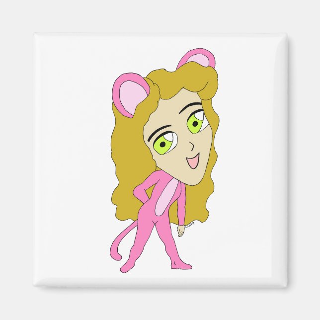 Íman gato rosa (Frente)