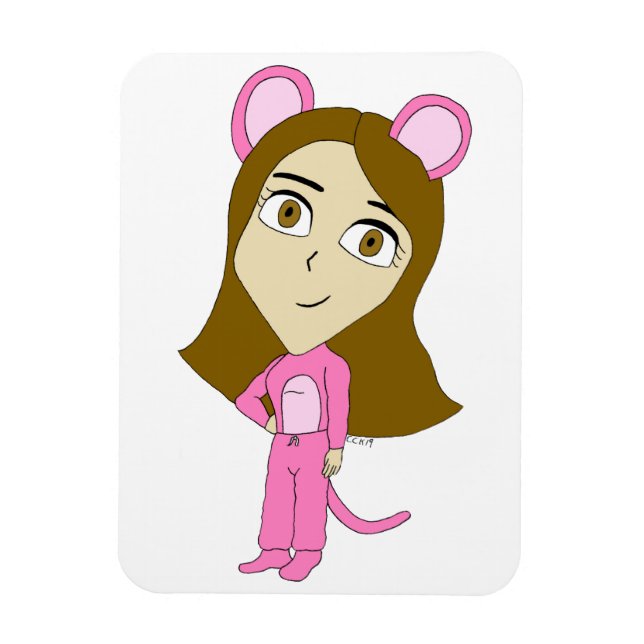 Íman gato rosa (Vertical)