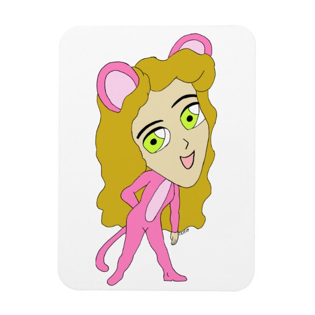 Íman gato rosa (Vertical)