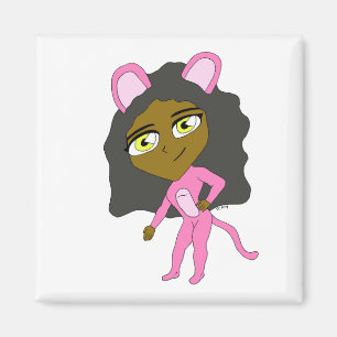 Íman gato rosa