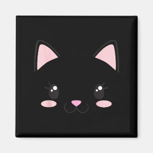 Íman Gato rosto gatinhos cílios fofo engraçado hallowee