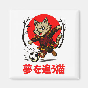Íman Gato Samurai Divertido Futebol - Para Geladeira e